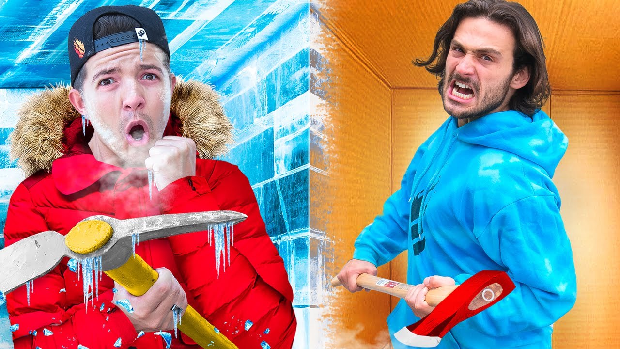 Escaping 100 Layers of Ice vs Cardboard! ❄️