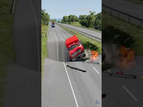 Cars & Buses vs Massive Pit - BeamNG.Drive