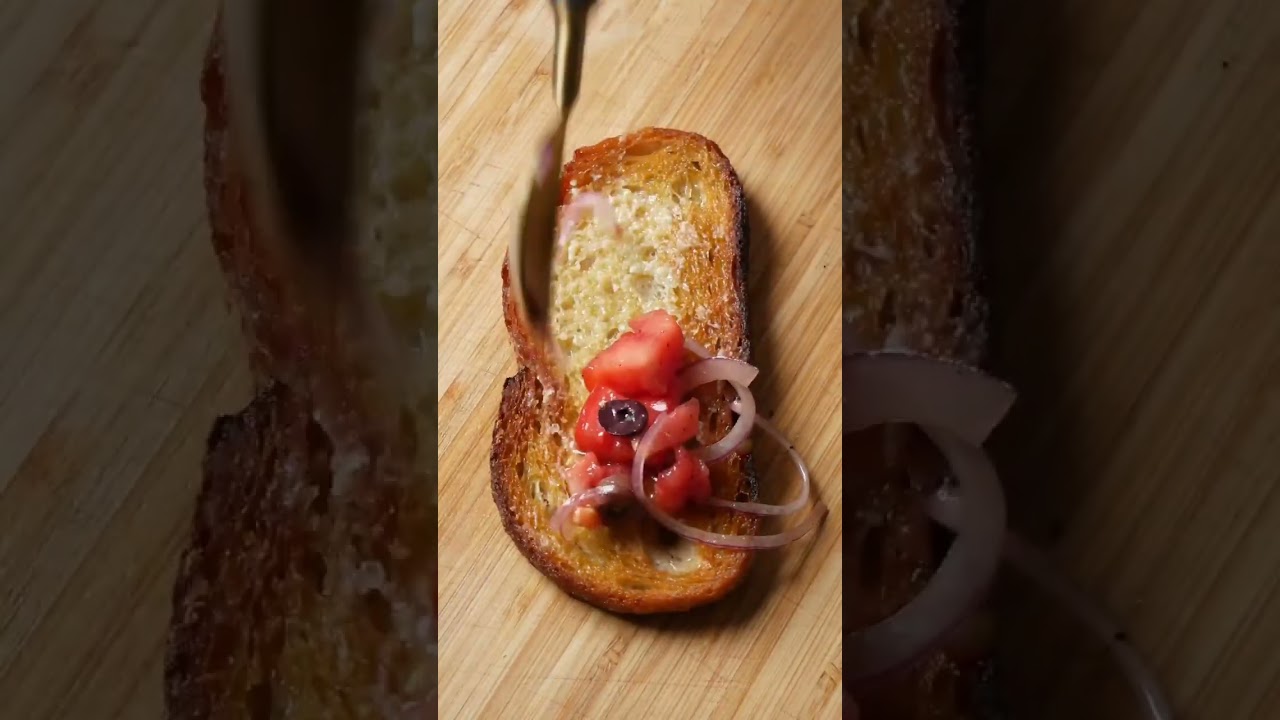 Sardine Toast with Tomato & Olive Salad 🍅