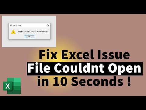 How to Fix Excel File couldn't open in protected view in 10 seconds | MI Tutorials
