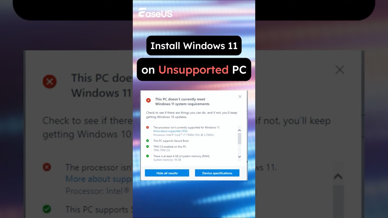 How to Install Windows 11 on an Unsupported PC #pctips #techtips