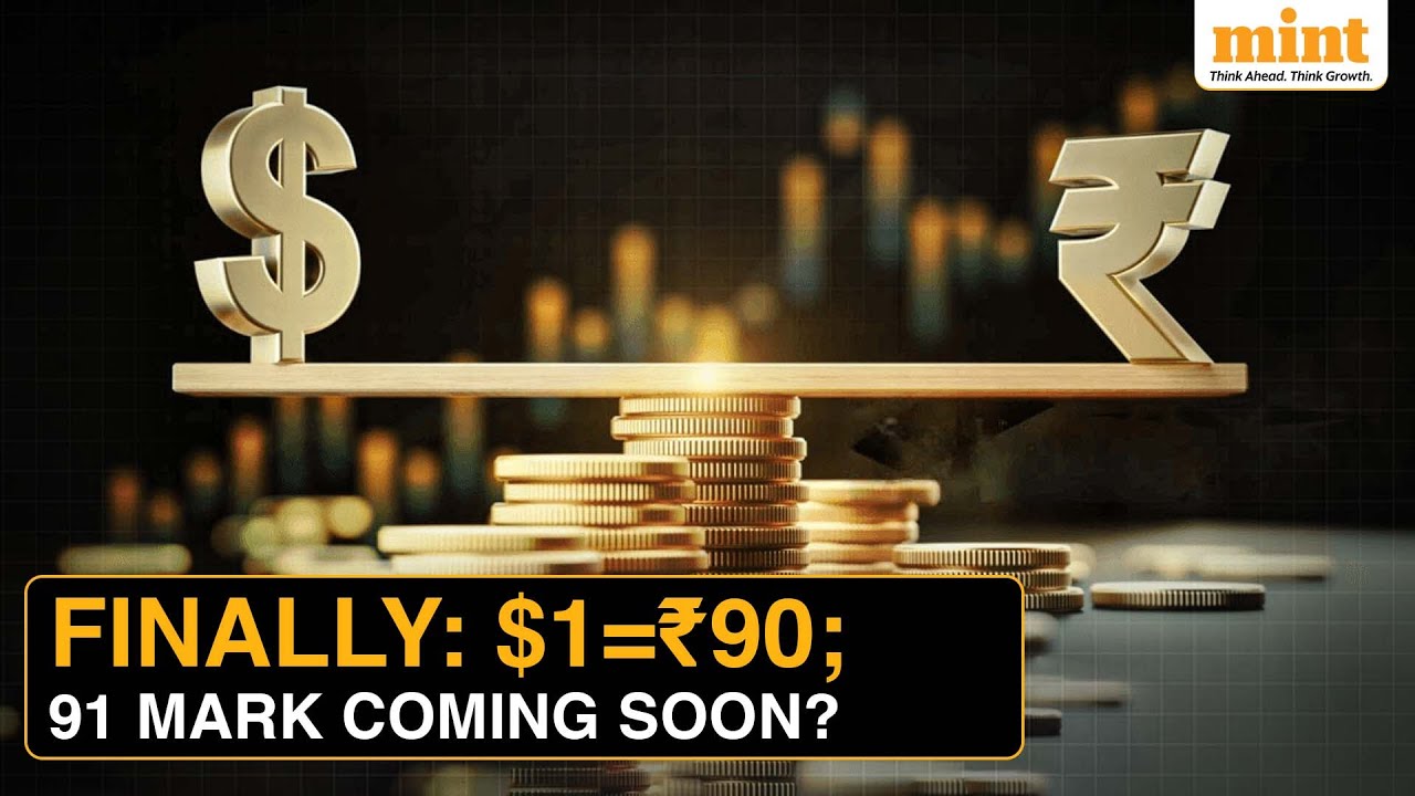 Rupee Falls Below 90 Amid Uncertainty 📉