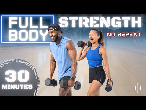 30 Minute Full Body Dumbbell Strength Training Workout [NO REPEAT]