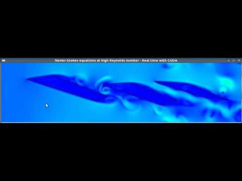 Fluid flow simulation at High Reynolds number - Real Time with CUDA