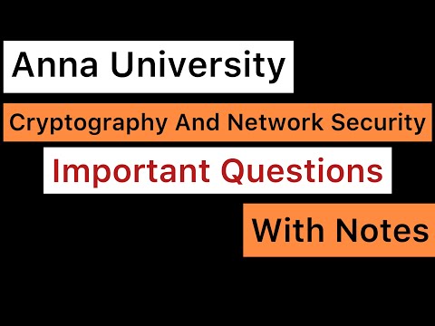 Cryptography And Network Security | Important Questions | Anna University | Tamil