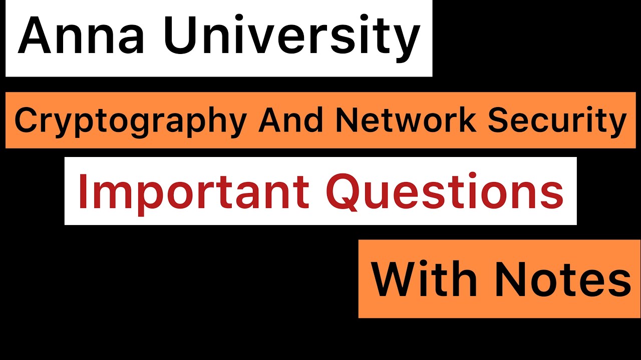 Cryptography and Network Security | Important Questions for Anna University | Tamil
