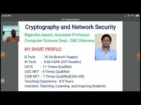 Attacks on Cryptography - "Cryptanalysis" by Rajendra Aaseri, Assistant Professor GBC Didwana