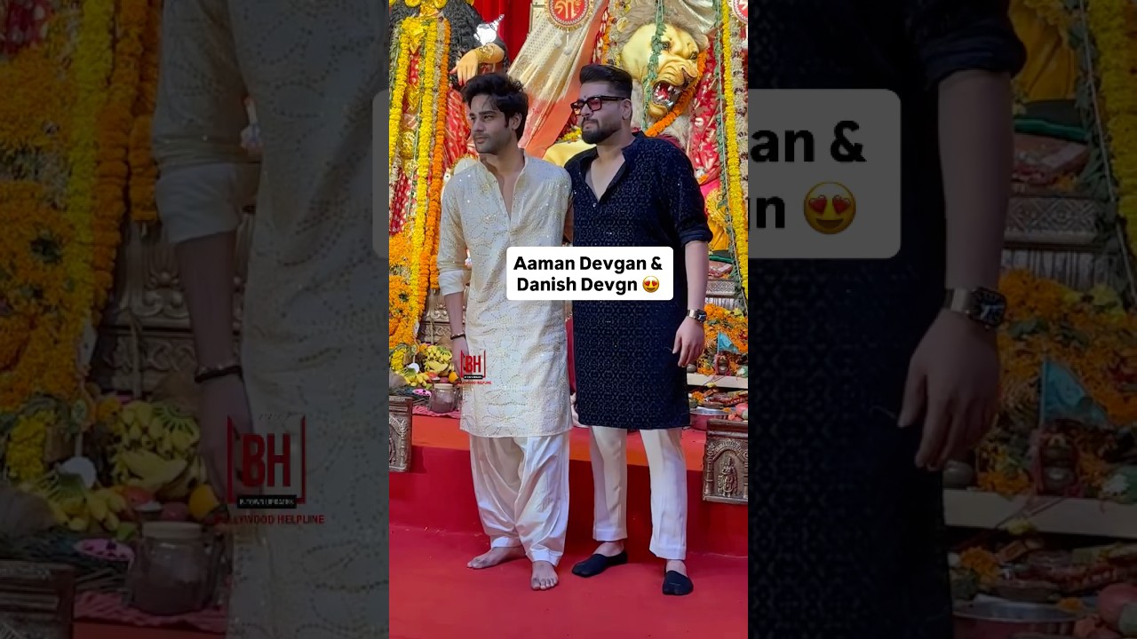 Aaman & Danish Devgn at 79th North Bombay Durga Puja