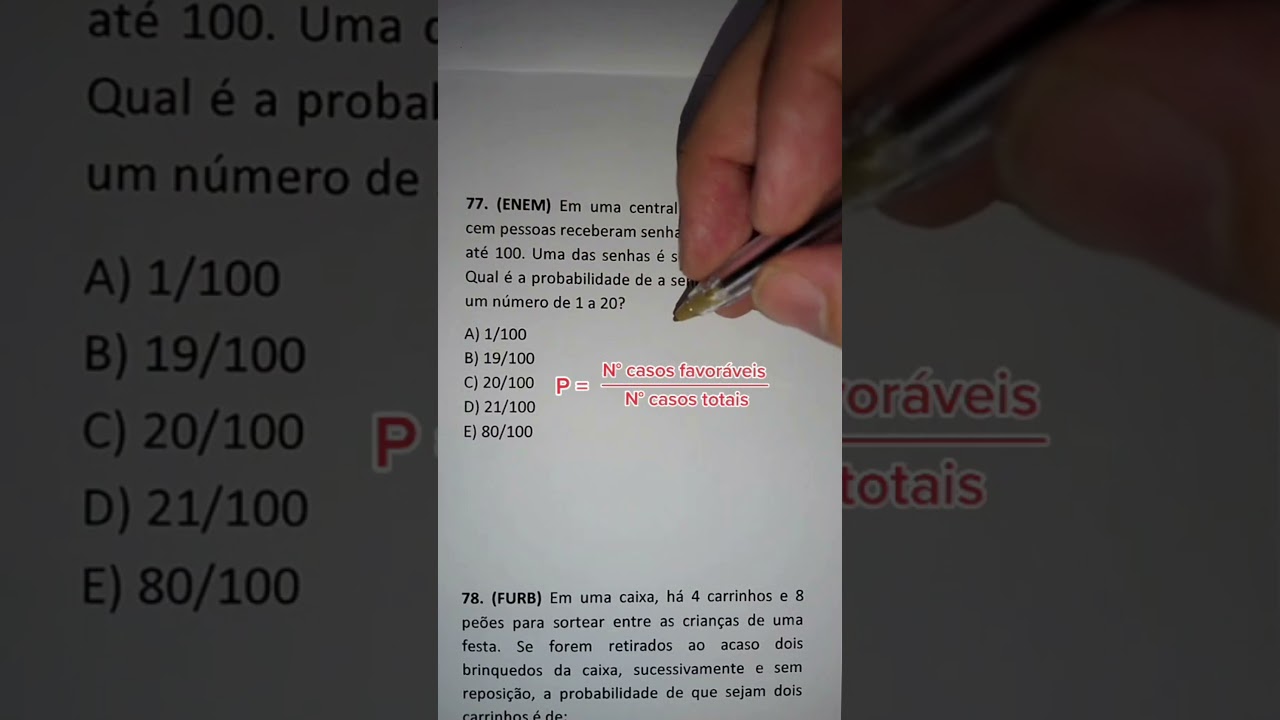 Resolvendo Questão de Probabilidade do ENEM