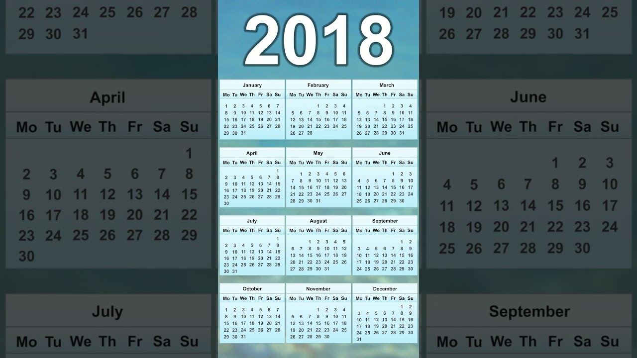 2018 Calendar & Monthly Planners π