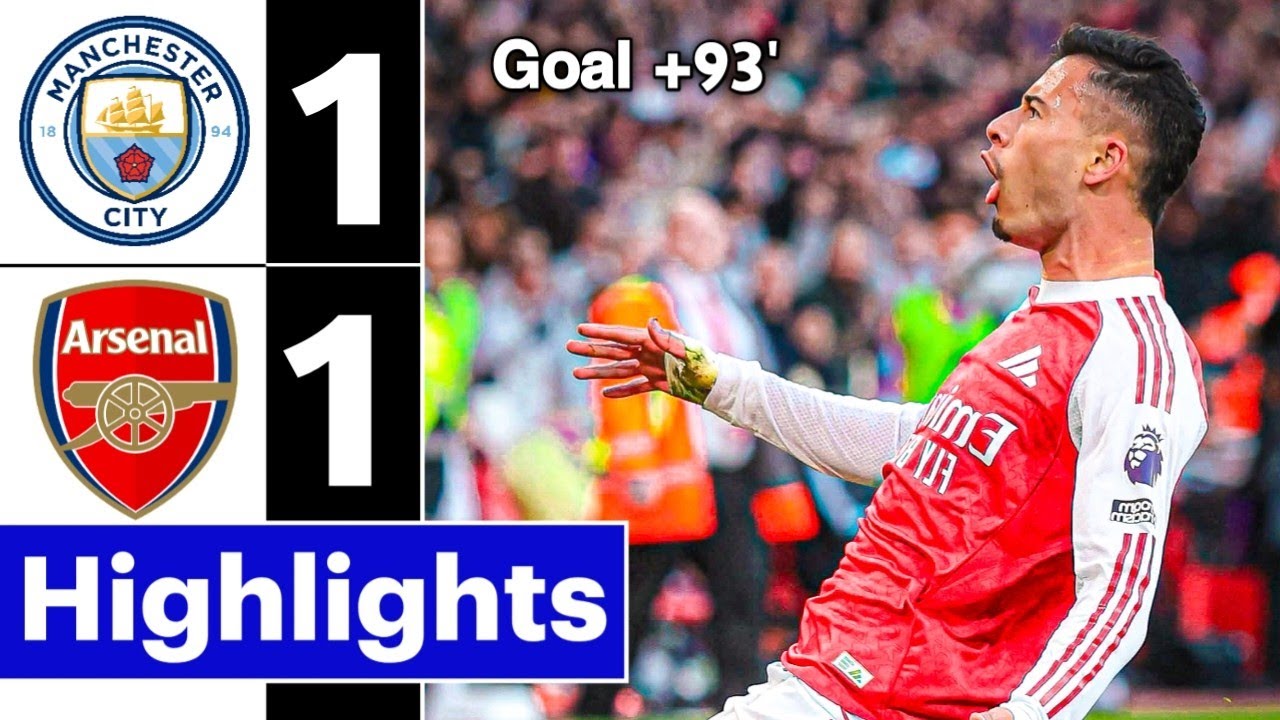 Manchester City vs Arsenal 1-1 Highlights | Gabriel Martinelli Scores ⚽