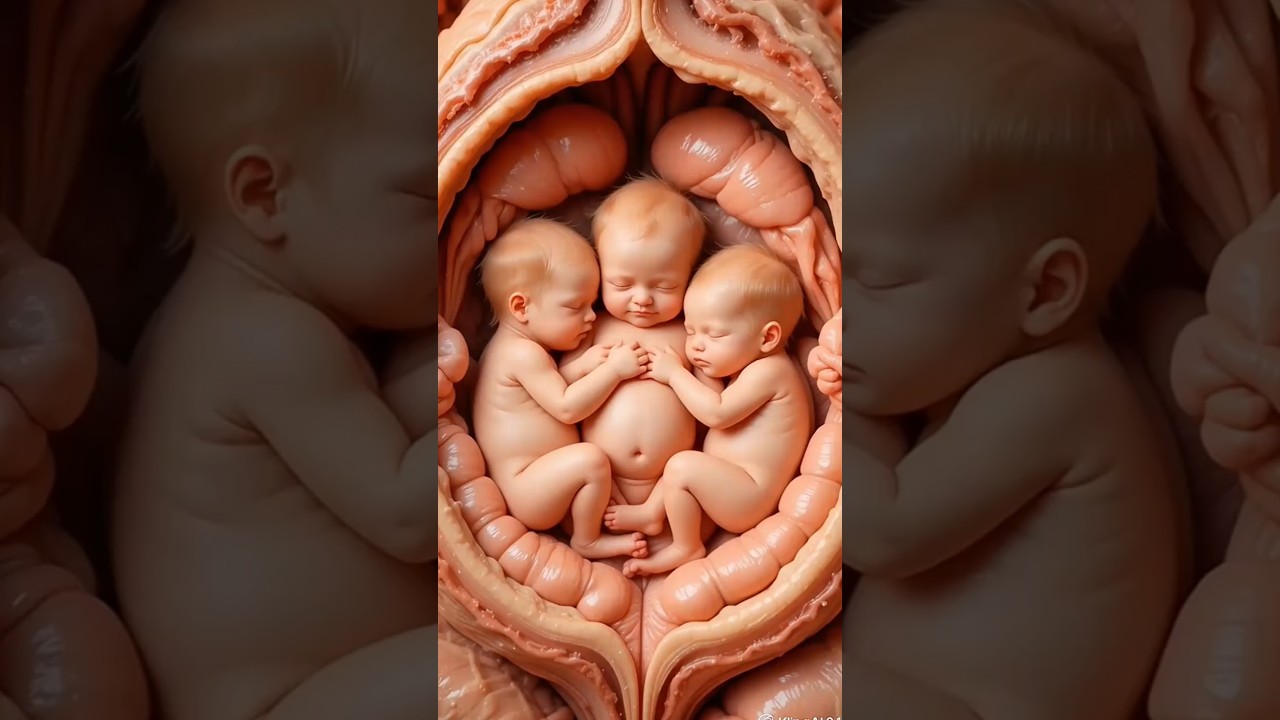 Adorable Triplets Growing Together in the Womb ❤️ #Shorts