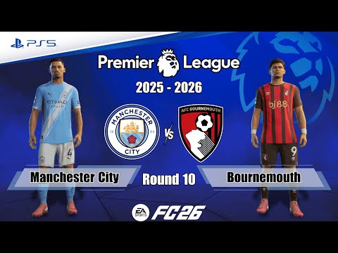 Manchester City vs. Bournemouth Ft. Reijnders | Premier League 25/26 | Full Match | FC 26 - PS5™[4K]
