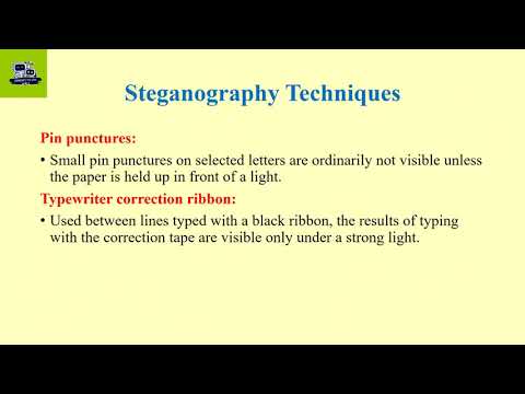 Steganography /CS 409 Cryptography and Network Security - Part 7