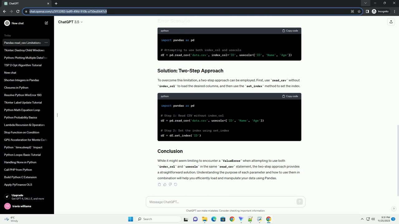 Pandas read_csv: index_col and usecols Conflict π«