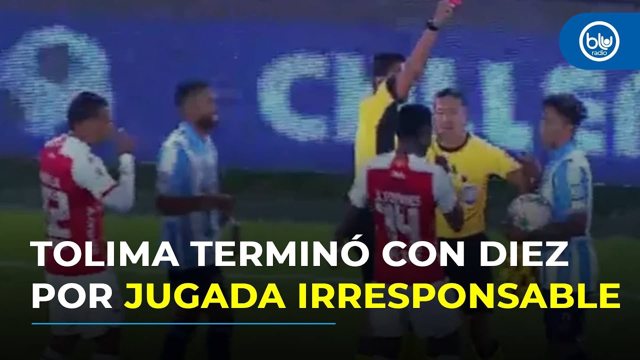 Tolima jugador golpea a Santa Fe y es expulsado ⚽