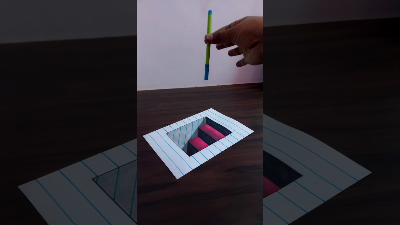How to draw Stairs 3d drawing : tutorial step by step #3d #3dart #3ddrawing #fyp #foryou #foryoupage