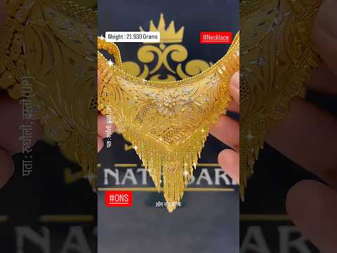 Fancy Hallmark Necklace Haar Design With Weight in #18caratgold || #ons #necklace #gold