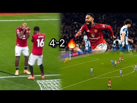 Scenes 🔥!! Manchester United destroy Brighton,  crazy Mbeumo goals, Cunha goal 