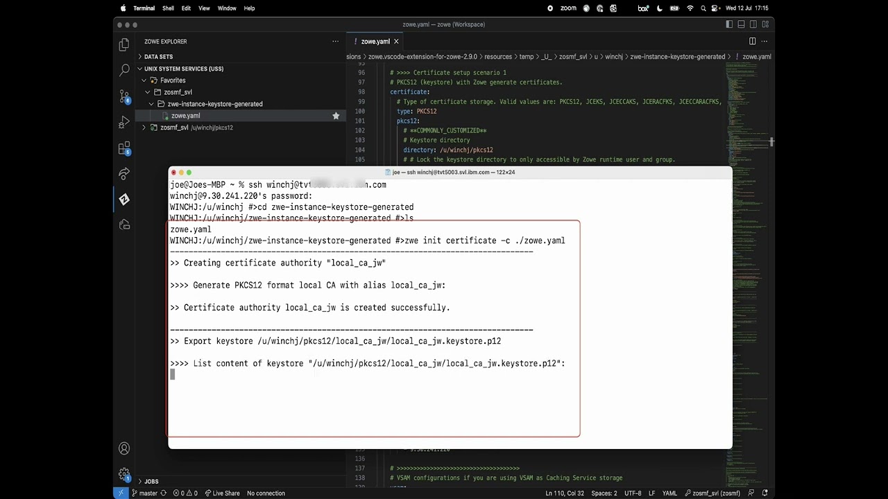 Guide to Using PKCS12 Keystore with Zowe Certificates 🔐