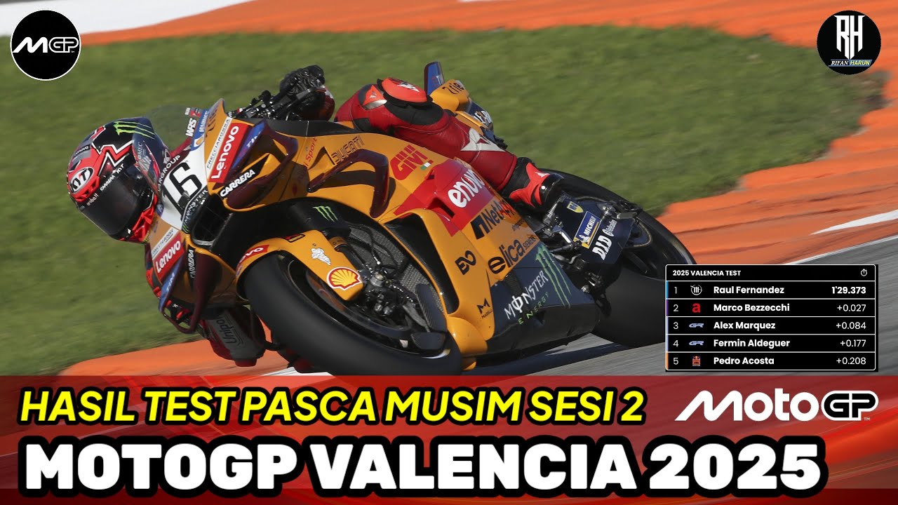 Hasil Motogp Hari ini~Hasil Test Pasca Musim Gp Valencia 2025~Jadwal Motogp 2026