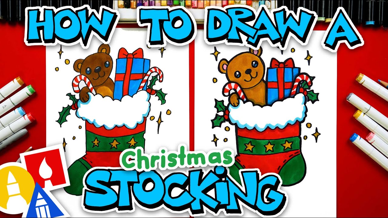 How to Draw a Christmas Stocking 🎄