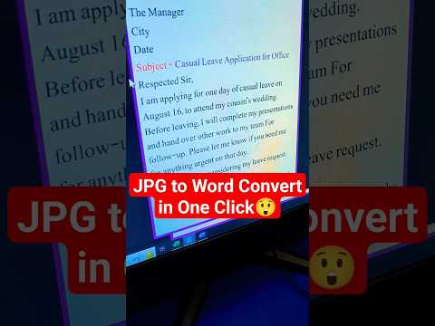JPG to Word in one Click🔥😲#viral #computer #excel #exceltips