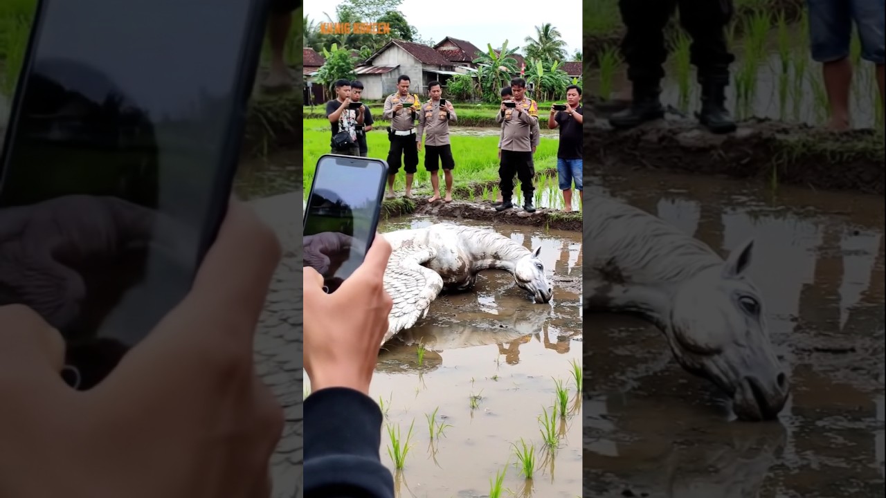 Penemuan Mengejutkan! Kuda Bersayap Jatuh di Area Pesawahan 🚜