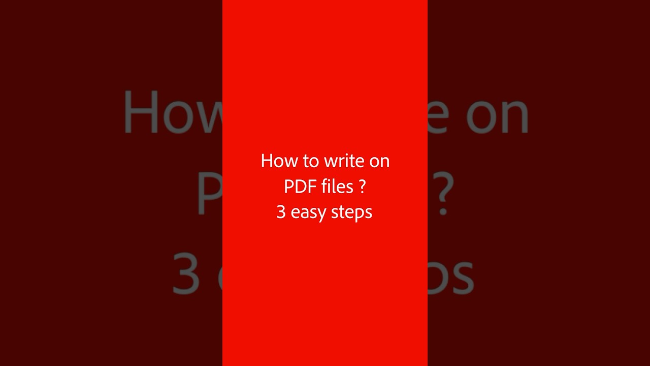 How to Write on PDF Files in 3 Simple Steps | Adobe Acrobat