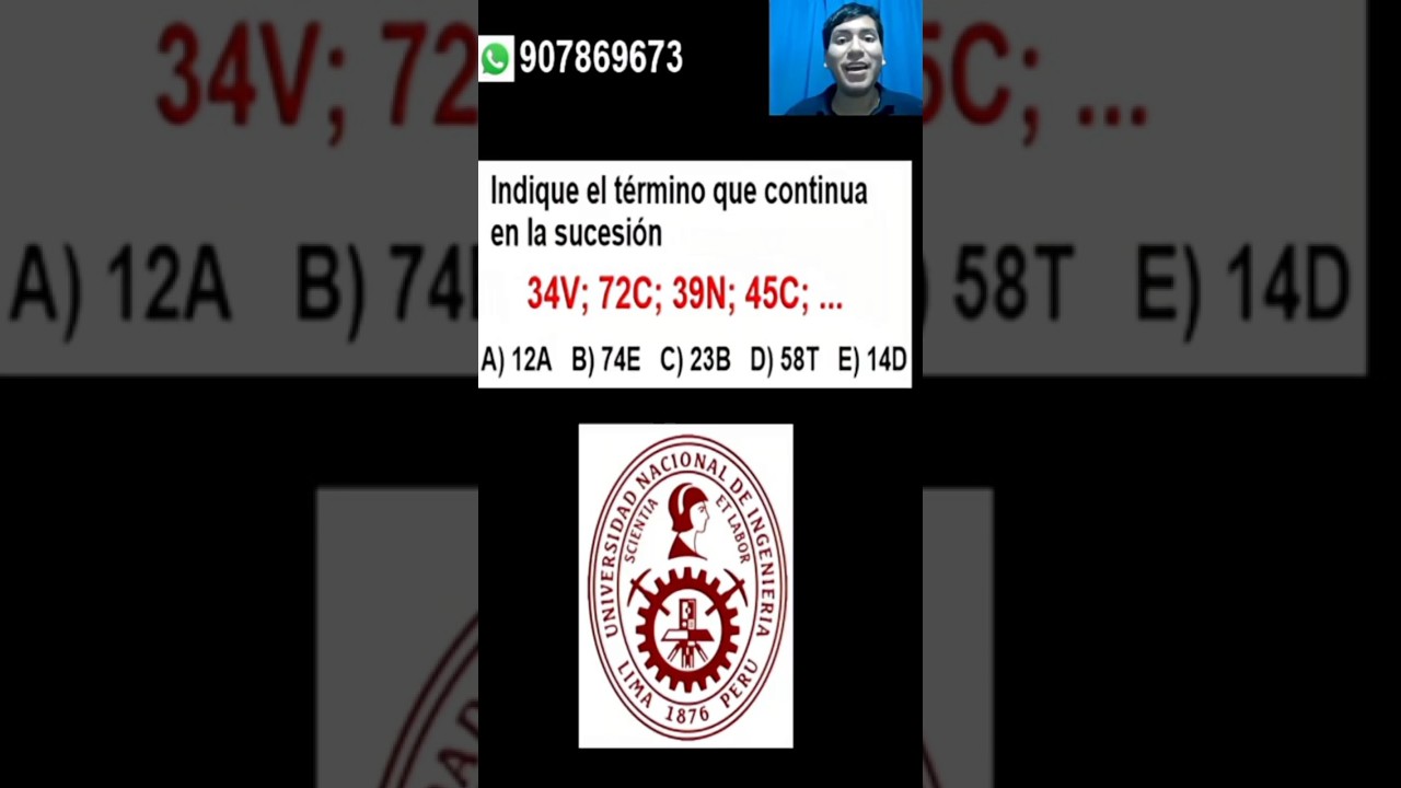 Problemas de admisión en 1 min: Razonamiento Matemático UNI