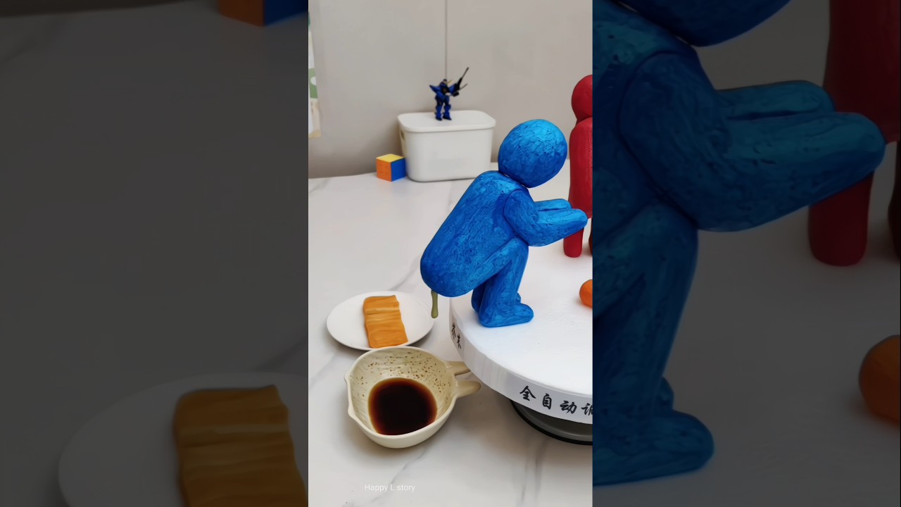 Watch What Happens When He Trains Statues to Serve Food 🍽️