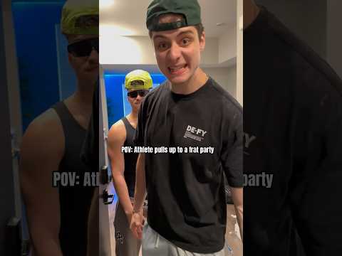 POV: athlete pulls up to frat party #fraternitymovement #pointofview #athlete #party #college #gym