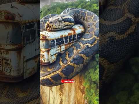 Nature Exploration | Travel Discovery | Giant Python vs Bus #shorts #memes #wildlife