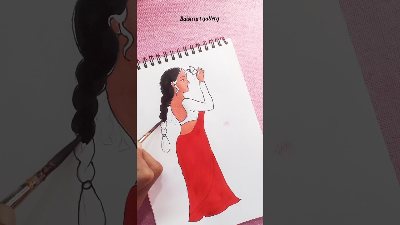 Drawing a Bengali Girl in Saree 🎨