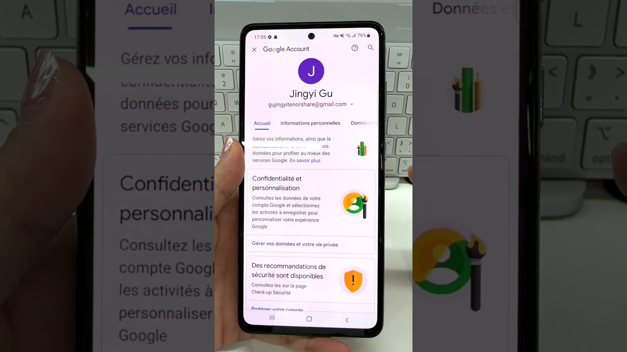 Comment gérer votre compte Google sur un téléphone Android ?#shorts