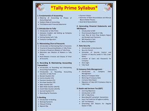 *TALLY PRIME SYLLABUS* #tallyprime #shorts #youtubeshorts