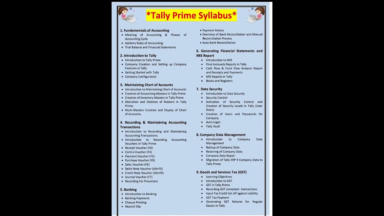 Complete Tally Prime Syllabus for Beginners 📚