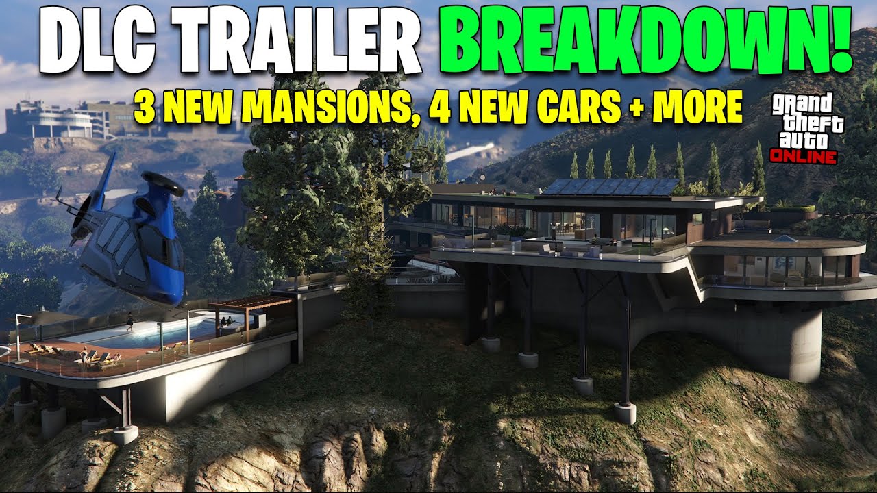 MANSION DLC INFO & TRAILER BREAKDOWN! "A Safehouse in the Hills", 4 New Cars | GTA Online DLC