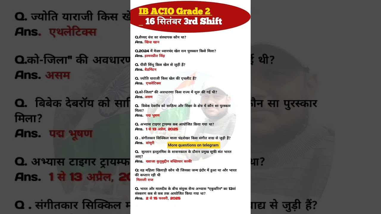 IB ACIO Grade II 3rd Shift Review & Analysis (Sep 16, 2025) 📝