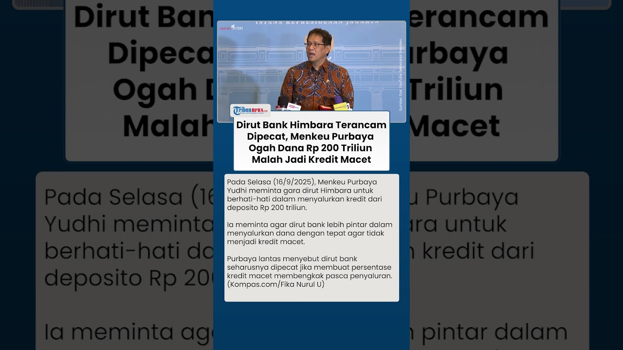 Purbaya Minta Bank Salurkan Rp 200 T, Risiko Dipecat jika Macet
