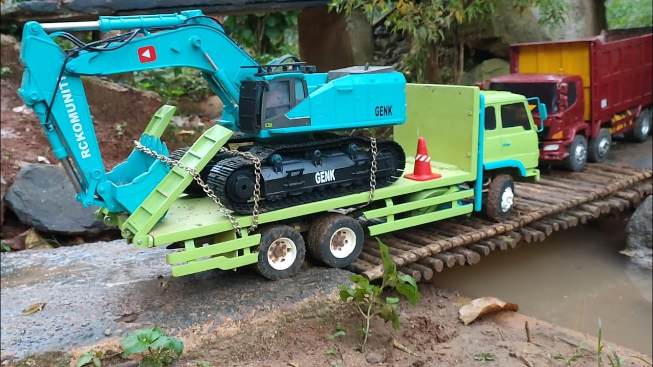 Miniatur Truk & Excavator RC Kobelco & Hino Ranger – Realistis & Handmade 🚜