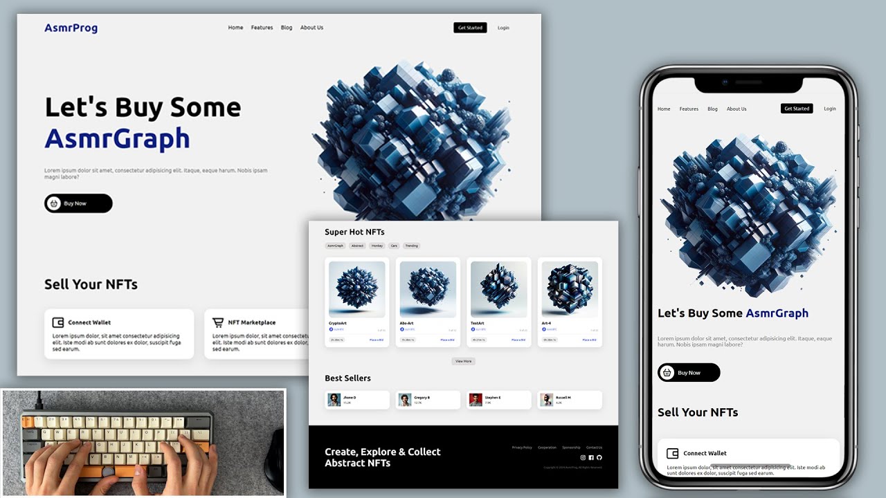 ASMR Responsive NFT Website with HTML & CSS