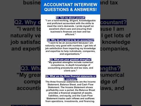 ACCOUNTANT INTERVIEW QUESTIONS & ANSWERS! #accounting #accountancy