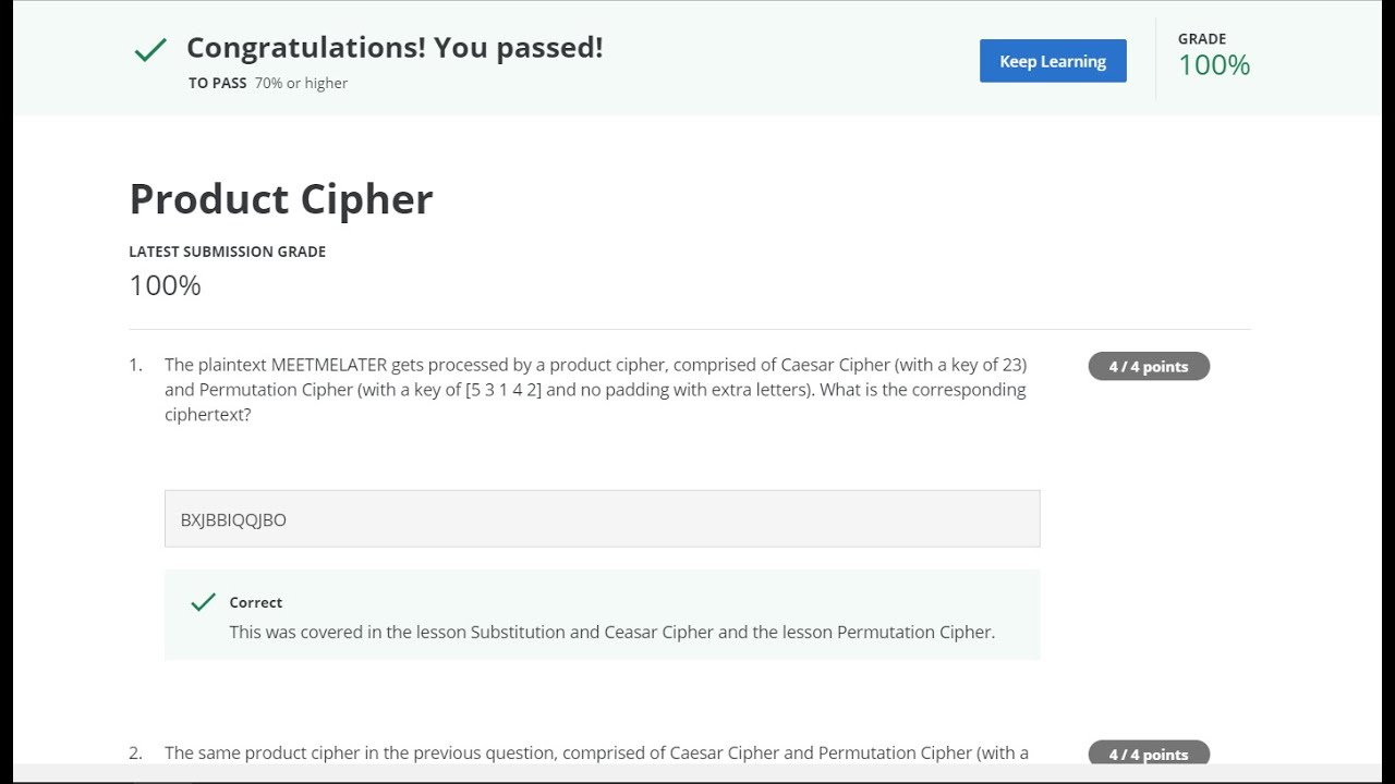 Master the Product Cipher with Coursera's Week 2 Quiz 🔐