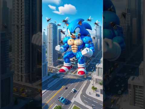 funny story giant Sonic attacked by army mosquitos monsters #sonic #cartoon #tails #knuckles #shorts