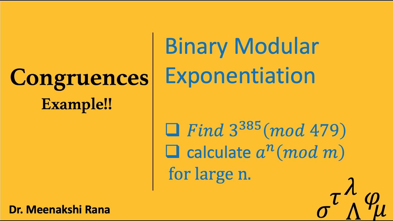 Congruences | Binary Modular Exponentiation