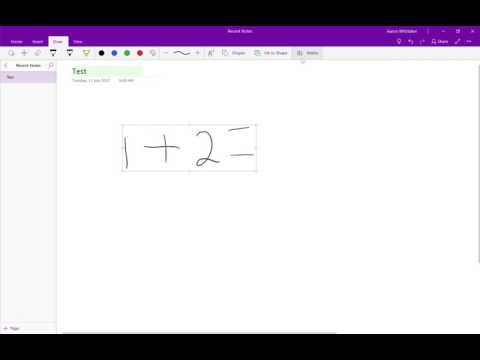 Solving OneNote Maths Equations with a pen