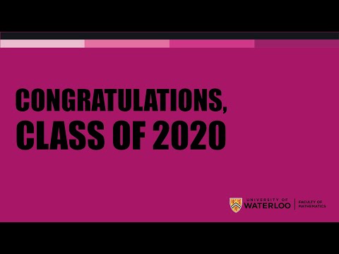 Rico Mariani and Emily Wang congratulate Waterloo's math class of 2020