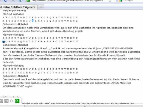 Chiffre: Vigenère-Grundlagen - (Java 1-048)