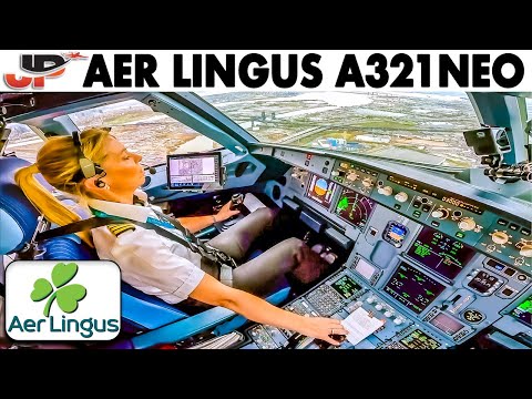 Lovely Cockpit Approach into New York Newark Aer Lingus A321neo
